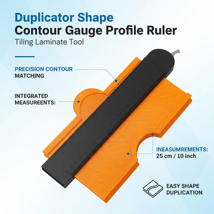 Contour Gauge with Lock 10" Shape Duplicator Profile Gauge Tool &Tiling Laminate