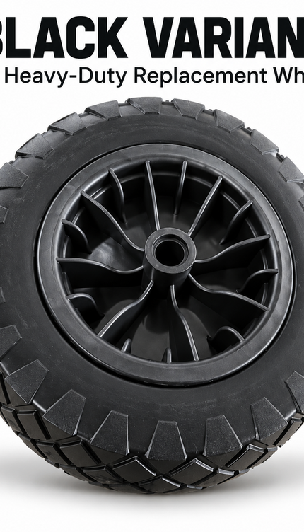 14" 3.50-8 Puncture-Proof Wheelbarrow Replacement Wheel- Black & Red