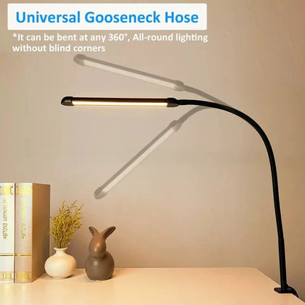 LED Desk Lamp with Clamp Stepless Dimming Modes 2700-6000K Office Desk WorkLight