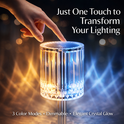Crystal Touch Table Lamp 7 Color LED Rechargeable w/ Remote Desk Room Light