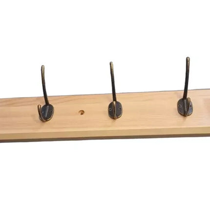 Wall Mounted Coat & Hat Rack with 6 Wooden Hooks Modern Door Hook Hanger Stand