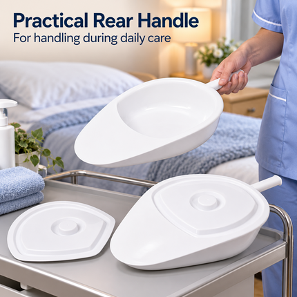 Portable Bed Pan with Lid Women and Men Spill-Resistant Reusable For Elderly