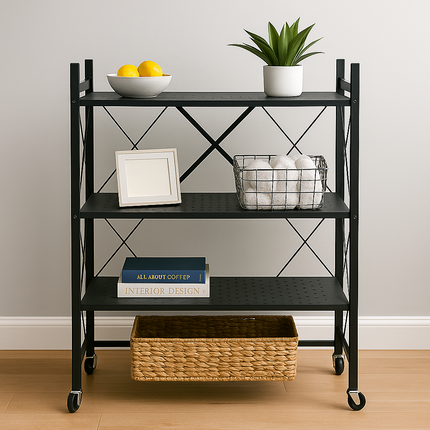 Folding Shelf Storage Portable Rack Shelves Garage Kitchen Warehouse Pantry Shed