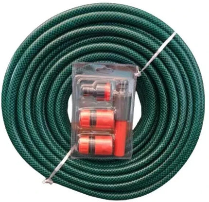 Reinforced 10M PVC Garden Hose Pipe with Water Spray and Fittings for Home Use