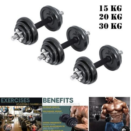 Adjustable Dumbbell & Barbell Set 15-30