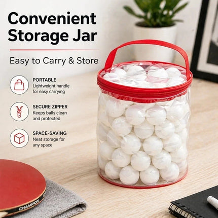 ABS Table Tennis Balls with Storage Jar for Training & Games