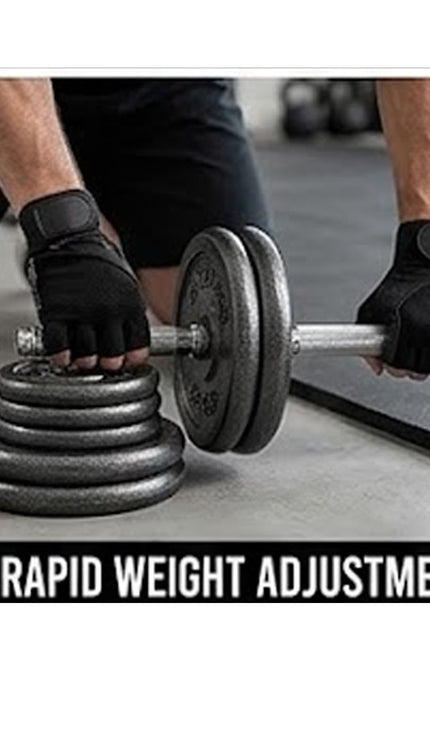 Cast Iron Adjustable Dumbbells & Barbell Set 20Kg Durable for Men & Women