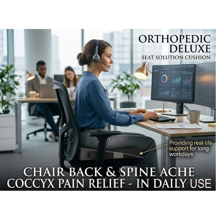 ORTHOPEDIC DELUXE SEAT CHAIR BACK SPINE ACHE COCCYX PAIN RELIEF SOLUTION CUSHION