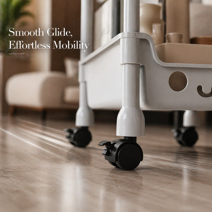 3/4 Tier Storage Trolley Cart on Wheels 4 Tier Kitchen Bathroom Laundry Rolling