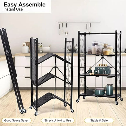 Folding Shelf Storage Portable Rack Shelves Garage Kitchen Warehouse Pantry Shed