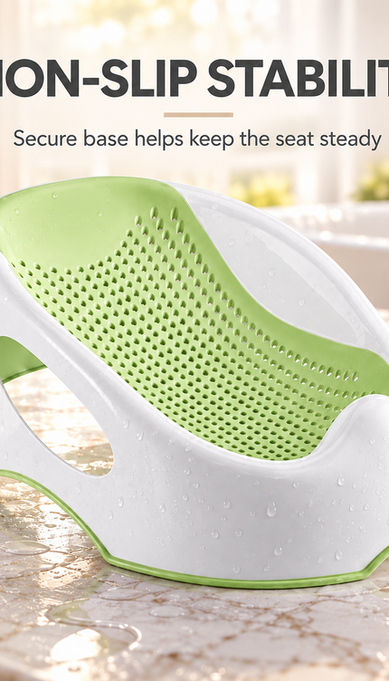 Baby Bath Support Seat Infant Bath Lounger Non Slip Ergonomic Quick Drain