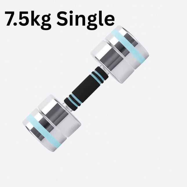 Dumbbell 7.5kg Chrome Steel Anti Slip Grip Ultra Compact Adjustable Exercise Gym