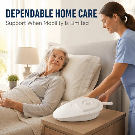 Portable Bed Pan with Lid Women and Men Spill-Resistant Reusable For Elderly
