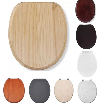 18" MDF UNIVERSAL BATHROOM WC TOILET SEAT QUICK EASY FIT WOODEN 18INCH