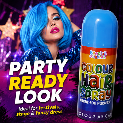 1x Adult Party Color Hair Spray 200ml Blue Washable Non-Permanent Hair Paint