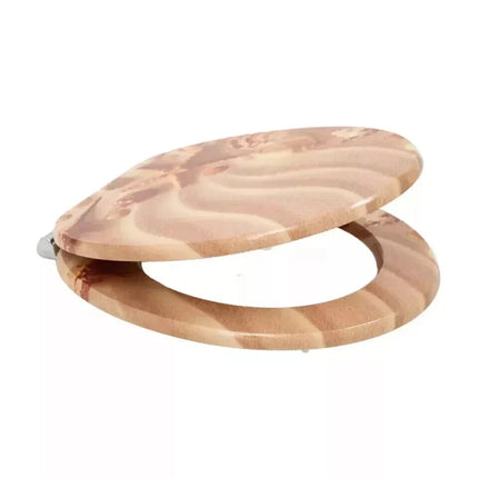 18" UNIVERSAL BATHROOM TOILET SEAT STARFISH ON BEACH NOVELTY WC SEAT + FITTINGS