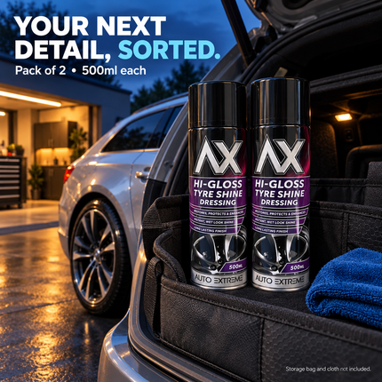 Auto Extreme Tyre Shine Spray 500ml High Gloss Wet Look Car Tyre Dressing 2-Pack