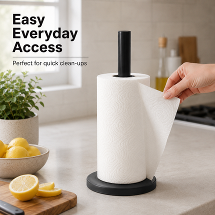 Kitchen Roll Holder Matt Black Stainless Steel Freestanding Paper Towel Stand