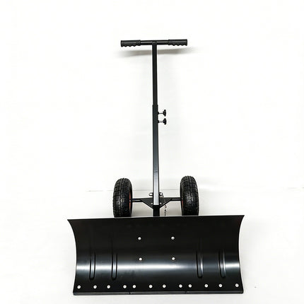 Snow Shovel with Wheels Adjustable Height Handle Multi-Angle Pusher Snow Blade