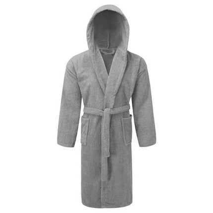 Unisex Cotton Terry Bathrobe Soft Towel Gown Dressing Robe Men Women