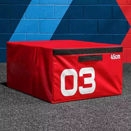 Soft Plyometric Jump Box 45cm Stackable Foam Gym Fitness Training Box Red