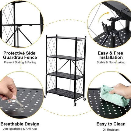 Folding Shelf Storage Portable Rack Shelves Garage Kitchen Warehouse Pantry Shed