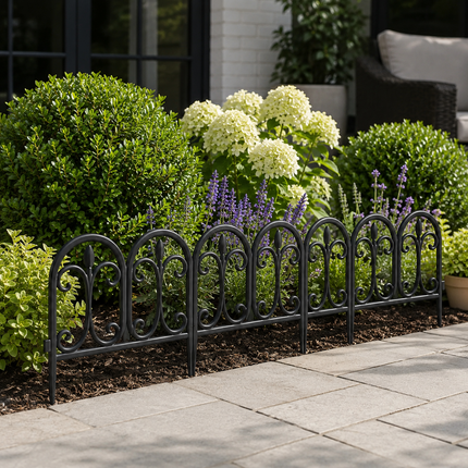 Garden Edging Fence 10PCS Wood Effect Lawn Border