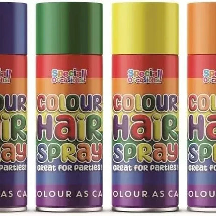 Hair Spray Temporary Rainbow Colour Party Halloween Cosplay Easy Wash - 200ML
