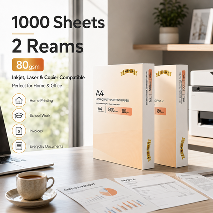 A4 Printer Paper 70gsm 80gsm Home Office Inkjet Laser Printer Copiers Reams