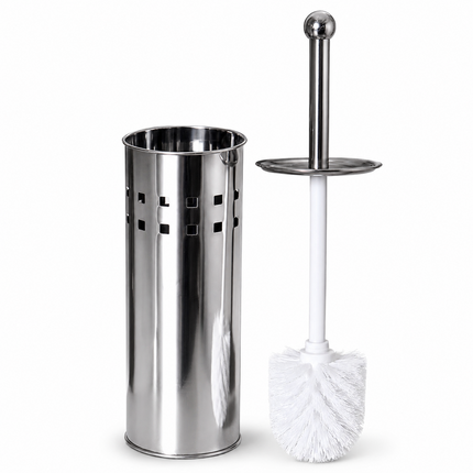 Toilet Brush and Holder Set Stainless Steel Bathroom WC Deep Cleaning Brush 38cm