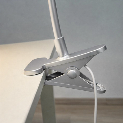 Desk Lamp LED Clip Flexible  On USB Powered Reading Study Night Light Silver