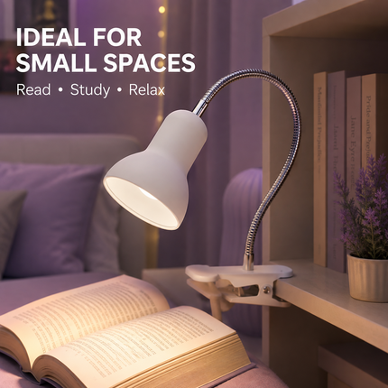 Clip On LED Desk Lamp E27 Flexible Gooseneck Reading Study Bedside Light 40W Max