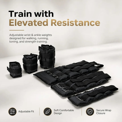 Ankle Wrist Leg Weights Straps 2 PCS Running Yoga Gym Training Exercise Fitness