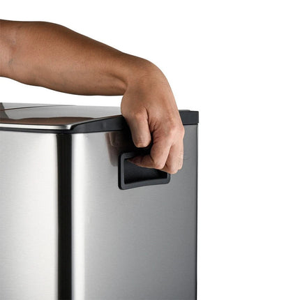 40L Pedal Bin Stainless Steel 2x20L Double Compartment Home Office Waste Can