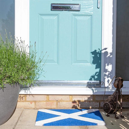 Coir Door Mat ST ANDREWS CROSS Outdoor Boot Scraper Non Slip Doormat 60x40CM