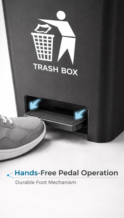 Recycling Pedal Bin Kitchen Waste Trash Can Home Office Rubbish 50/80L