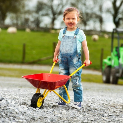 Metal Kids Wheelbarrow Garden Outdoor Construction Gardening Toys Play Tool