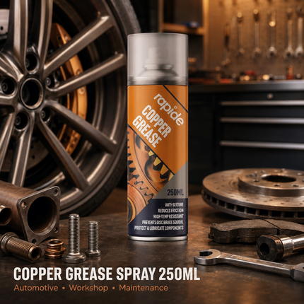 2x Rapide Copper Grease Spray 250ml Protects Lubricates Prevent Seizure Squeaks