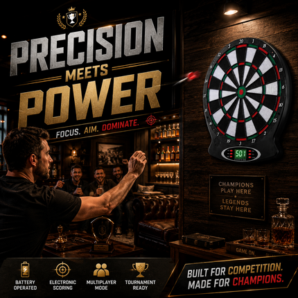 Electronic Dart Board Game LCD Digital Scoring Display Kids Dart Board, 43cm
