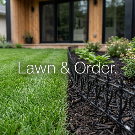 Garden Edging Fence 10PCS Black Wood Effect Lawn Border Panels