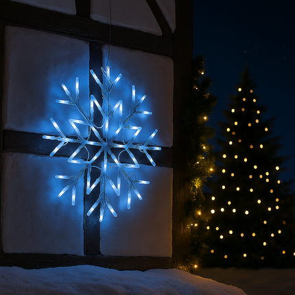 Christmas Snowflake 50 LED Light For Indoor & Outdoor Decoration Cool White