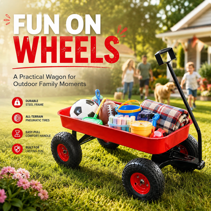 Garden Trolley Cart 150kg Heavy Duty Wheels Lawn Beach Wagon Hand Truck