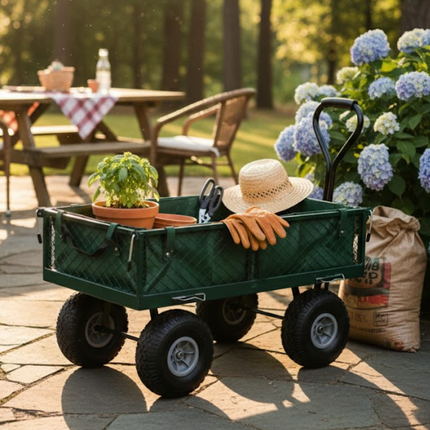 Folding Wagon Collapsible Trolley Cart with Wheels 200kg Load for Camping Garden
