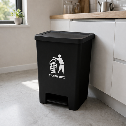 Recycling Pedal Bin Kitchen Waste Trash Can Home Office Rubbish 50/80L