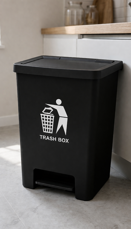 Recycling Pedal Bin Kitchen Waste Trash Can Home Office Rubbish 50/80L