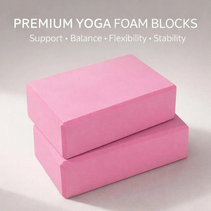 2pcs Yoga Gym Blocks Comfortable Non-Slip Surface Pink For Yoga Pilate Fitness