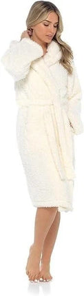 Unisex Cotton Terry Bathrobe Soft Towel Gown Dressing Robe Men Women