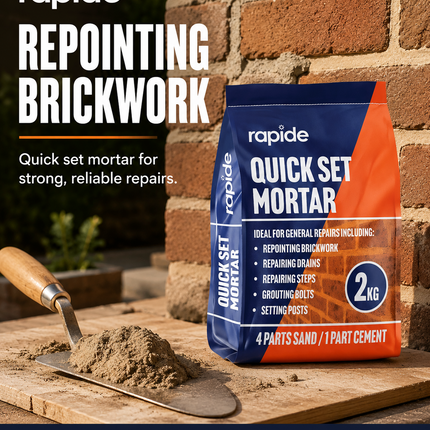 Quick Set Mortar Cement 2KG Repair Mix Drains Steps Grout