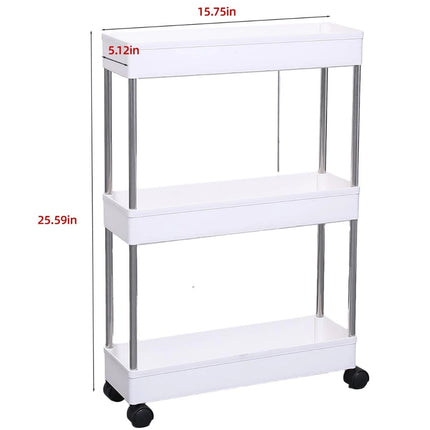 SLIM TROLLEY KITCHEN BATHROOM SLIDER STORAGE SPICE RACK HOLDERS SHELF ON WHEELS