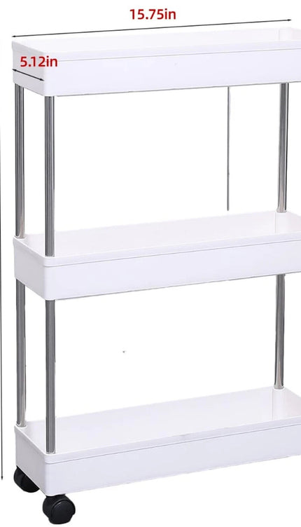 SLIM TROLLEY KITCHEN BATHROOM SLIDER STORAGE SPICE RACK HOLDERS SHELF ON WHEELS